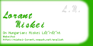 lorant miskei business card